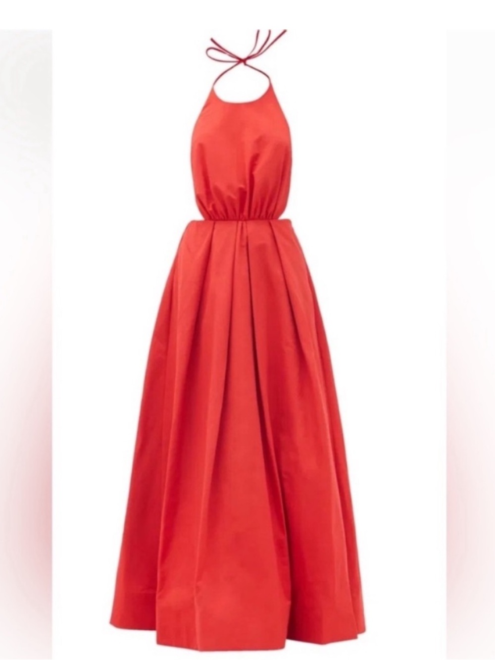 STAUD Georgia Orange Red Halter-Neck Ball Gown Dress - Women Size XS